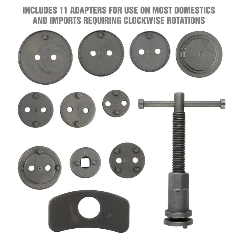 OEMTOOLS 27111 Disc Brake Tool Set  Front and Rear Brake Piston Tool  11 Adapters Included for Use with Most Cars  Forces or Rotates Pistons into Calipers - Image 2